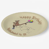 Australischer Spaß Kangaroo Cartoon Illustration Pappteller (Schrägansicht)