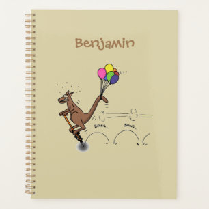 Australischer Spaß Kangaroo Cartoon Illustration Planer