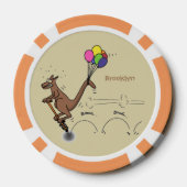 Australischer Spaß Kangaroo Cartoon Illustration Pokerchips (Rückseite)