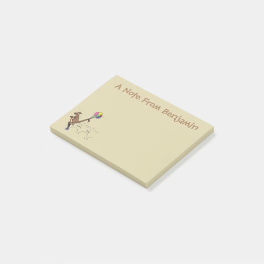 Australischer Spaß Kangaroo Cartoon Illustration Post-it Klebezettel (angewinkelt)