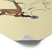 Australischer Spaß Kangaroo Cartoon Illustration Poster (Ecke)