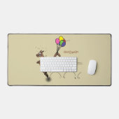 Australischer Spaß Kangaroo Cartoon Illustration Schreibtischunterlage (Tastatur & Maus)
