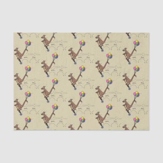 Australischer Spaß Kangaroo Cartoon Illustration Seidenpapier (Vorderseite)