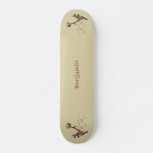 Australischer Spaß Kangaroo Cartoon Illustration Skateboard