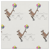Australischer Spaß Kangaroo Cartoon Illustration Stoff (Nahaufnahme)