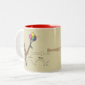 Australischer Spaß Kangaroo Cartoon Illustration Zweifarbige Tasse (Vorderseite Links)