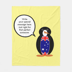 Australischer sprechender Ms-Pinguin personalisier Fleecedecke