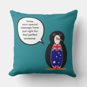 Australischer sprechender Ms-Pinguin personalisier Kissen