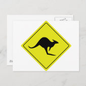 australischer Straßenschild Kangaroo australia Postkarte (Vorne/Hinten)