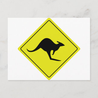 australischer Straßenschild Kangaroo australia Postkarte