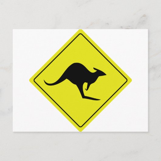australischer Straßenschild Kangaroo australia Postkarte (Vorderseite)