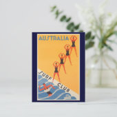 Australischer Surfclub Vintage Poster Postkarte (Stehend Vorderseite)