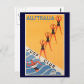 Australischer Surfclub Vintage Poster Postkarte (Vorne/Hinten)