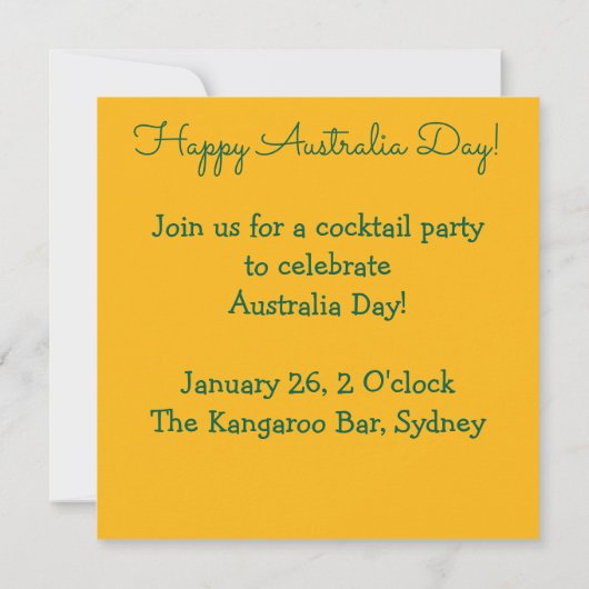 Australischer Tag Einladung (Rückseite)