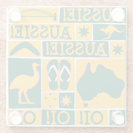 Australischer Tag Glasuntersetzer (Rückseite)
