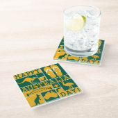 Australischer Tag Glasuntersetzer (Schrägansicht)