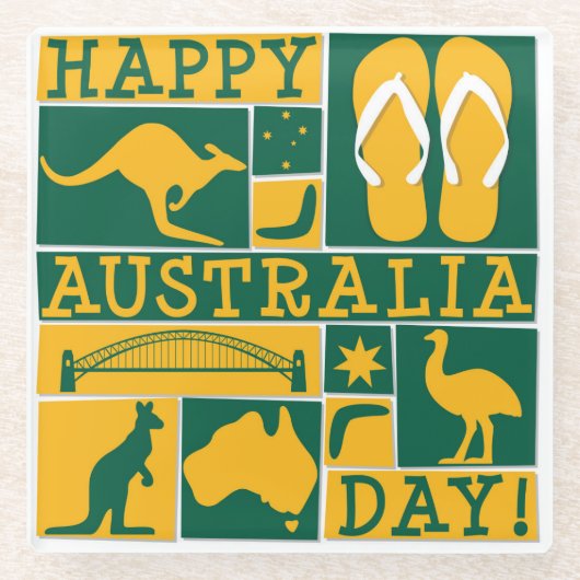 Australischer Tag Glasuntersetzer (Vorderseite)