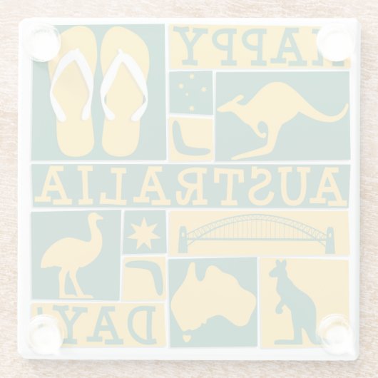 Australischer Tag Glasuntersetzer (Rückseite)