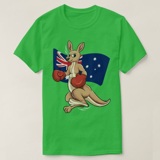 Australischer Tag Niedlich Kangaroo Australien Fla T-Shirt (Design vorne)