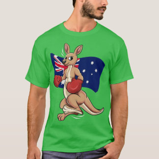 Australischer Tag Niedlich Kangaroo Australien Fla T-Shirt