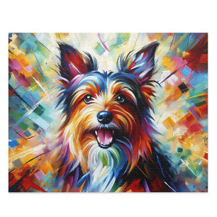 Australischer Terrier Acryl-Kunst: Schwarz und Bra Puzzle