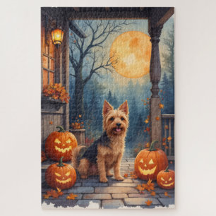 Australischer Terrier Cozy Halloween-Portal-Kunst Puzzle