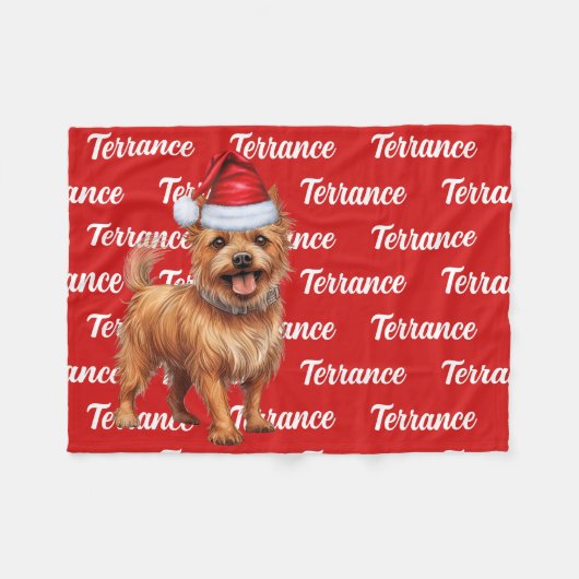Australischer Terrier Dog Name Gemustert Weihnacht Fleecedecke (Vorderseite (Horizontal))