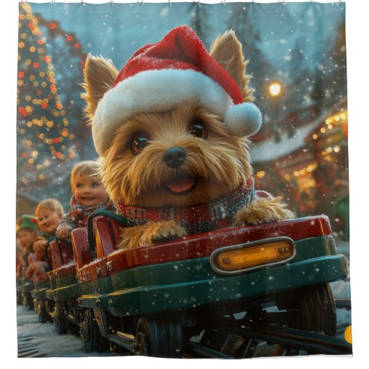 Australischer Terrier Dog Roller Untersetzer Weihn Duschvorhang (Vorderseite)