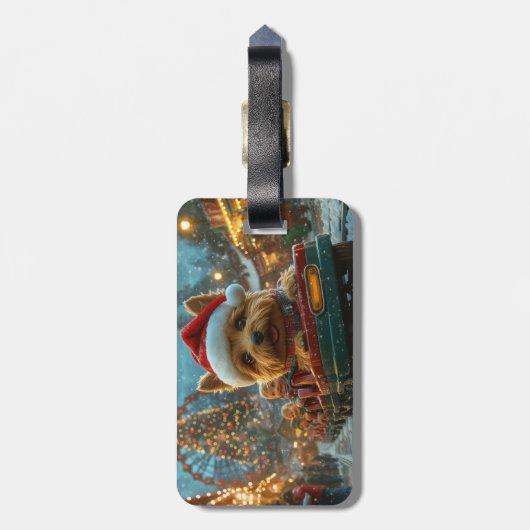 Australischer Terrier Dog Roller Untersetzer Weihn Gepäckanhänger (Rückseite vertikal)