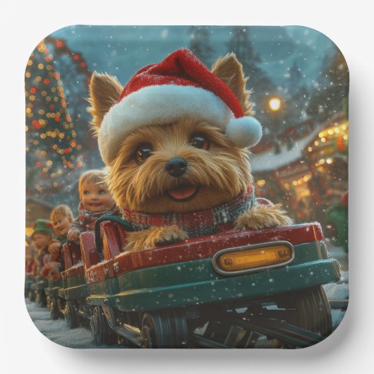 Australischer Terrier Dog Roller Untersetzer Weihn Pappteller (Vorderseite)