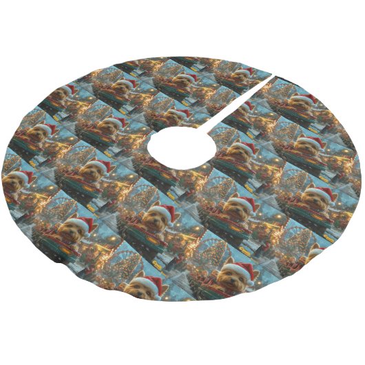 Australischer Terrier Dog Roller Untersetzer Weihn Polyester Weihnachtsbaumdecke (Schrägansicht)