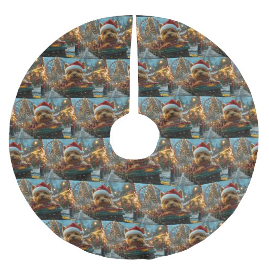 Australischer Terrier Dog Roller Untersetzer Weihn Polyester Weihnachtsbaumdecke (Vorderseite)