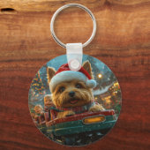 Australischer Terrier Dog Roller Untersetzer Weihn Schlüsselanhänger (Vorderseite)