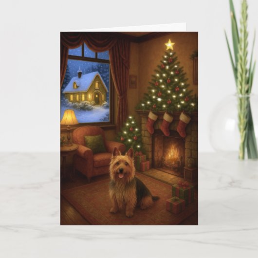 Australischer Terrier Feiertagskarte (Vorderseite)