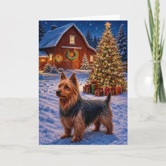 Australischer Terrier Feiertagskarte (Vorderseite)
