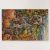 Australischer Terrier Herbsternte Erntedank Puzzle (Horizontal)