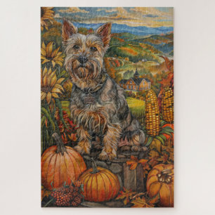 Australischer Terrier Herbsternte Thanksgiving Puzzle