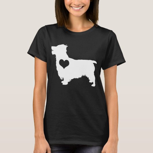 Australischer Terrier-Herz-Dunkelheits-T - Shirt (Vorderseite)