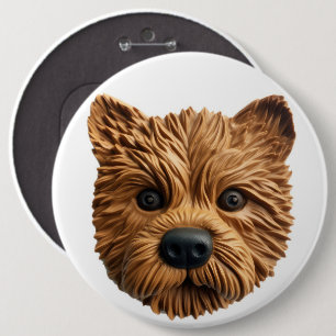 Australischer Terrier Hund 3D Inspiriert Button