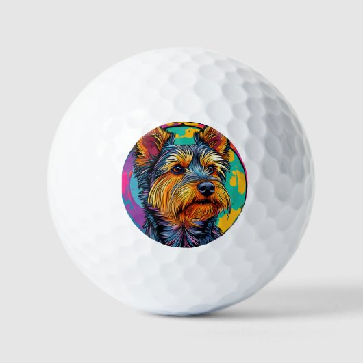 Australischer Terrier Hund Golfball (Vorderseite)