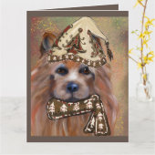 AUSTRALISCHER TERRIER KARTE (Gelbe Blume)