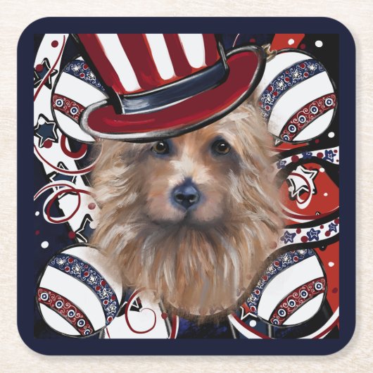 AUSTRALISCHER TERRIER RECHTECKIGER PAPPUNTERSETZER (Vorderseite)