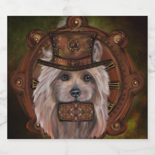 AUSTRALISCHER TERRIER SCHAUMWEINETIKETT (Einzelnes Label)