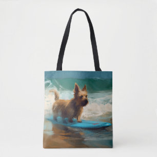 Australischer Terrier Strand Surfen Malerei Tasche
