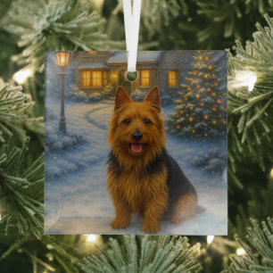 Australischer Terrier Urlaub Ornament Aus Glas