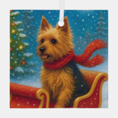 Australischer Terrier Urlaub Ornament Aus Glas (Rückseite)