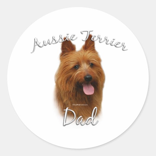 Australischer Terrier Vater 2 Runder Aufkleber (Vorderseite)