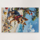 Australischer Terrier Weihnachten Down Under Urlau Puzzle (Horizontal)