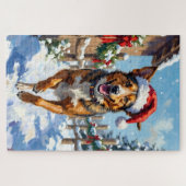 Australischer Tierzucht Hund Roter Heeler Weihnach Puzzle (Horizontal)