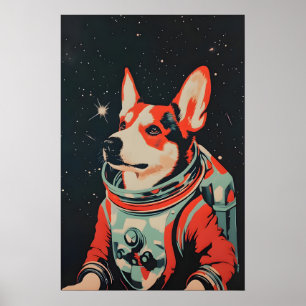 Australischer Tierzüchterhund Astronaut Poster, Au Poster